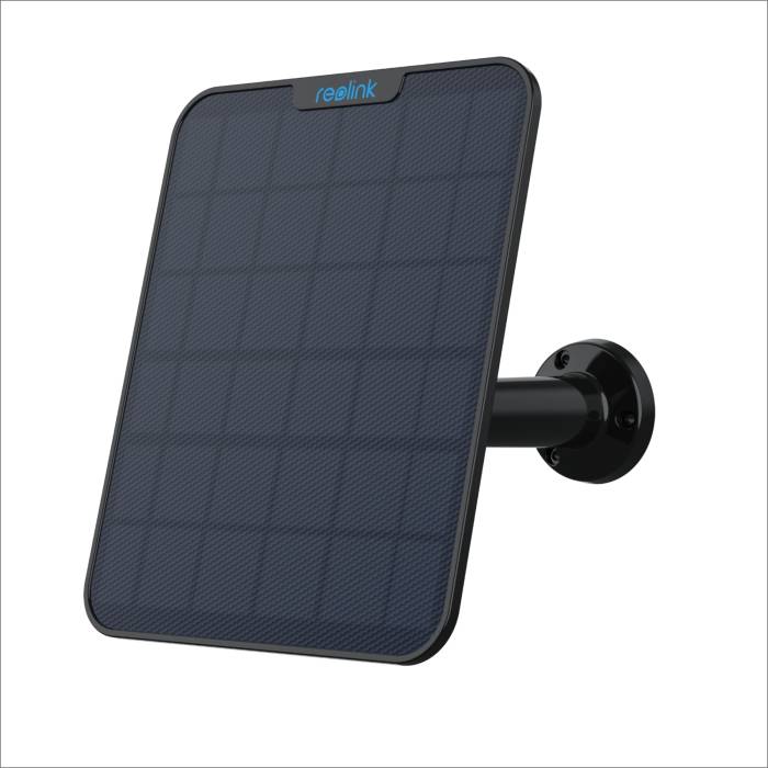 Panou solar Reolink 2 negru, Curea și cablu de conectare de 4 m, 6W, IP65, rezistent la intemperii, Compatibil cu camerele alimentate cu baterii, mufa USB-C