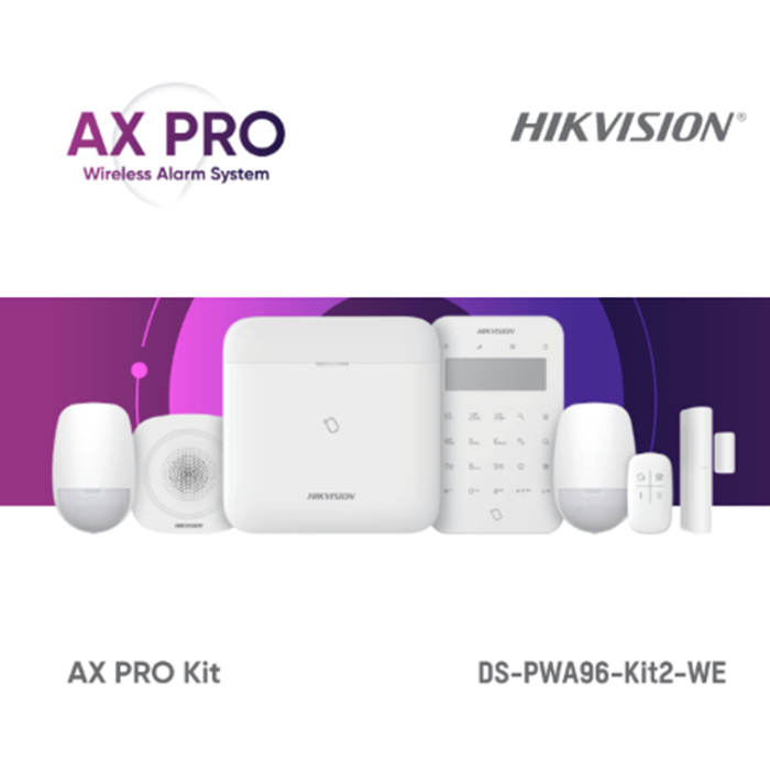 Kit sistem de alarma antiefractie wireless Hikvision AX PRO Middle Level DS-PWA96-Kit2-WE