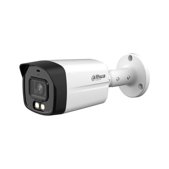 Camera de supraveghere HDCVI Full Color bullet de exterior 8Megapixeli, 3.6 mm,lumina alba 40 m Dahua HAC-HFW1809TLM-A-LED