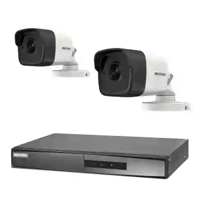 Kit supraveghere video 2 camere HIKVISION IP exterior 2MP