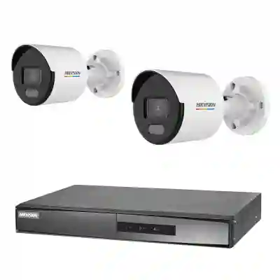 Kit supraveghere video 2 camere HIKVISION IP exterior 4MP