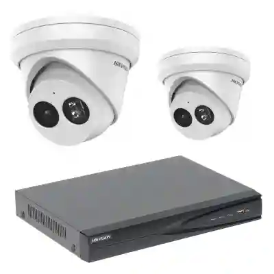 Kit supraveghere video 2 camere HIKVISION IP interior 8MP