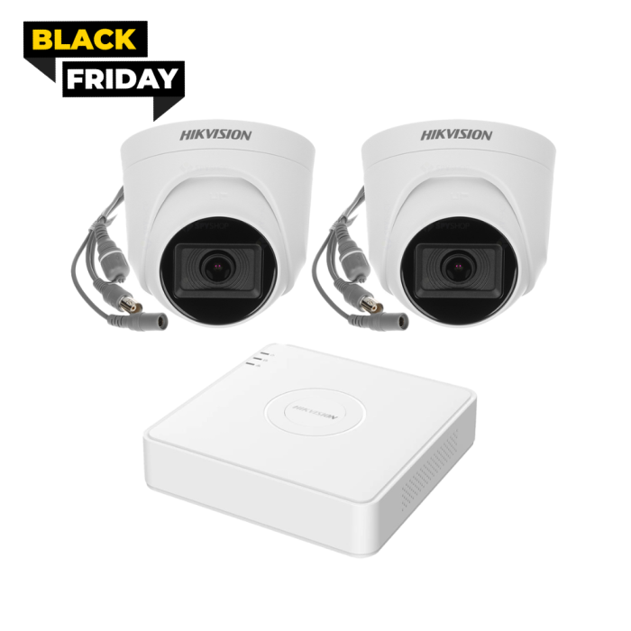 Kit 2 camere interior analog Hikvision 2mp