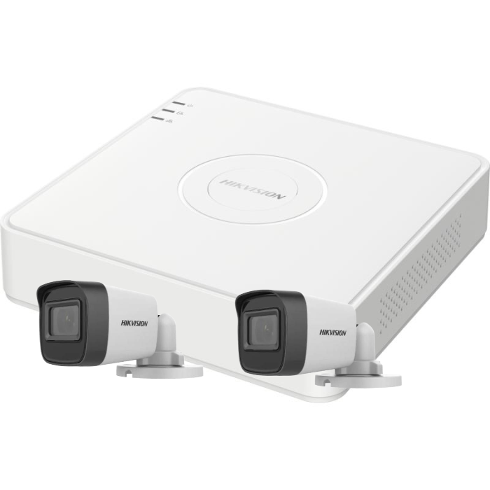 Kit 2 camere de exterior analog Hikvision 2MP