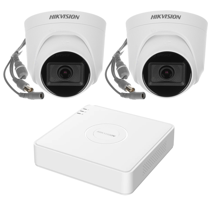 Kit 2 camere interior analog Hikvision 2mp