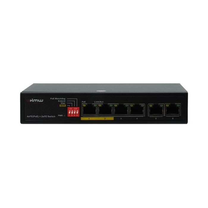 Switch PoE 4 + 2 porturi KMW KM-PoE0402E-AI-60