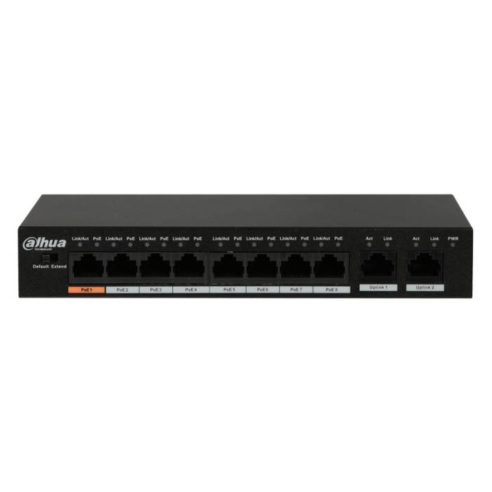 Switch PoE industrial 8 + 2 porturi Dahua PFS3010-8ET-96