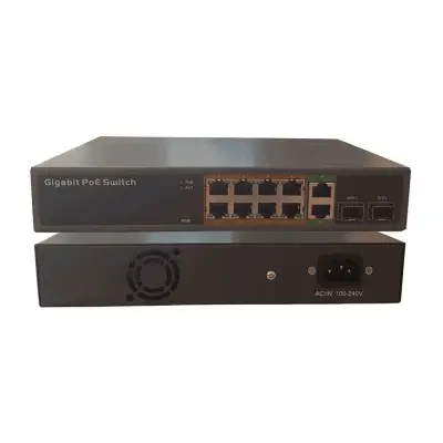 Switch PoE industrial 8 + 2 + 2 porturi KMW KM-POE0802GS-150