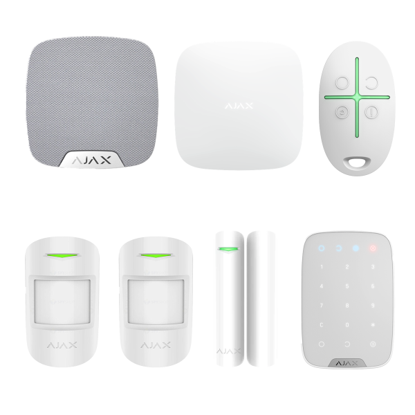 Kit AJAX Alb - 3 zone + sirenă interior și tastatură